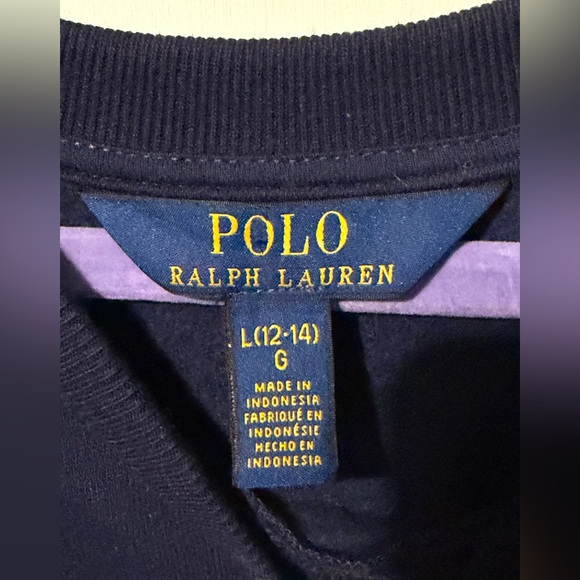 POLO Ralph Lauren Girls' Big Pony Appliqué Fleece Sweatshirt Dress Size L 12/14 - Picture 4 of 7